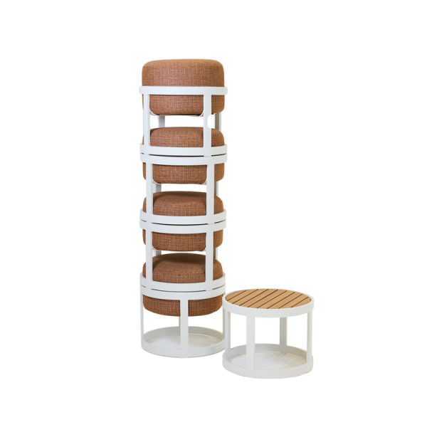 Totem Terracotta Set Of 5 Stools
