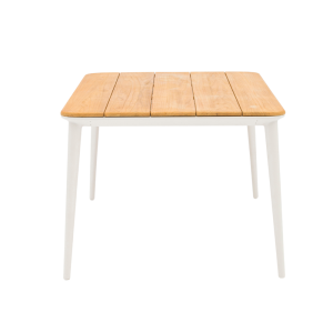 Timo Teak Top 6-Seater Dining Table White (without chairs)