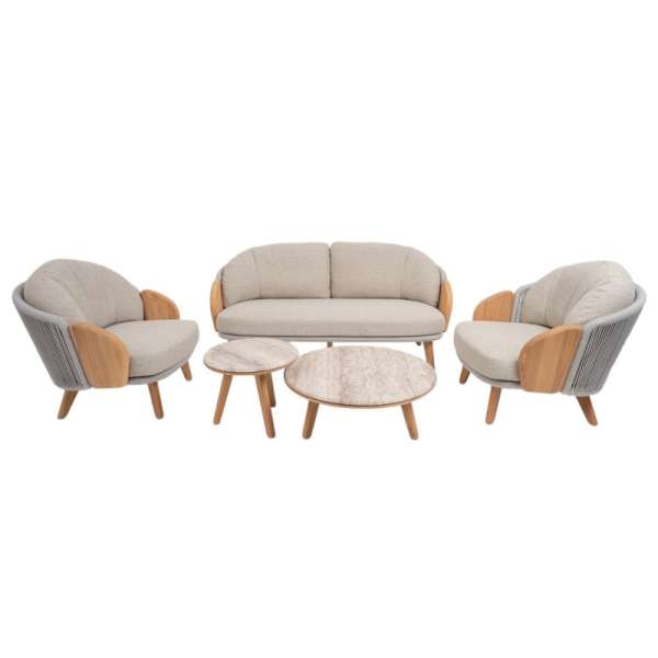 Lotus 4-seater Sofa Set with Coffee Tables