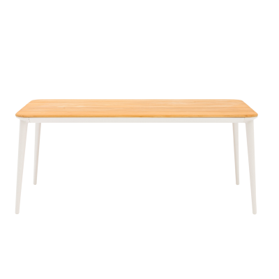 Timo Teak Top 6-Seater Dining Table White (without chairs)