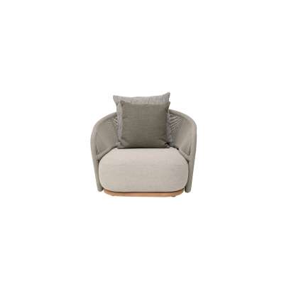 Wave Teak Wood & Rope Sofa 1 Seater Mocha (w/cover and 2 cushions )