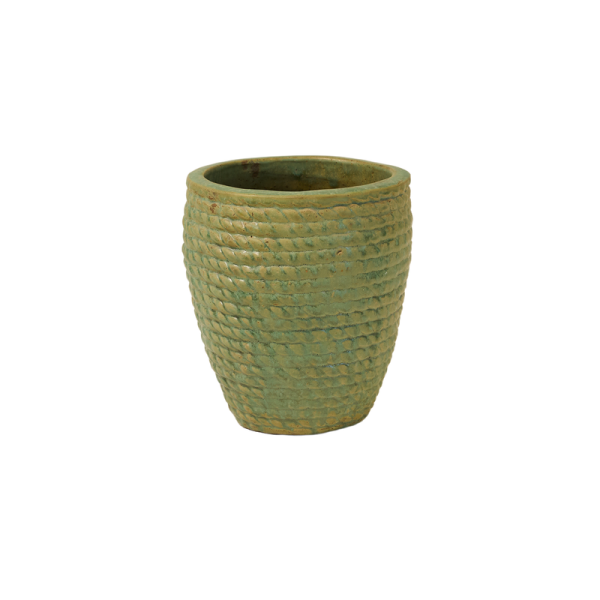 Plant Pot Matte Terracota Green