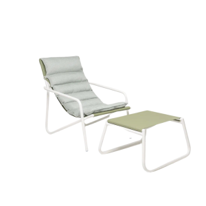 Coast Green Beach Lounger with Footrest