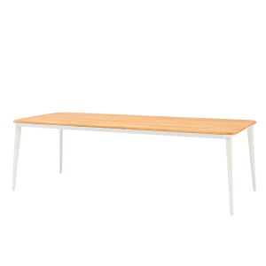 Timo Teak Top 8-Seater Dining Table White (without chairs)