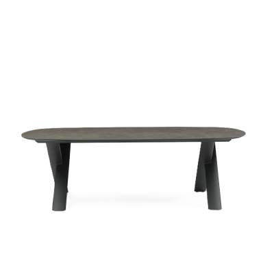 Albatros Alu & Ceramic Extension Table Oval Charcoal & Grey 250/310cm