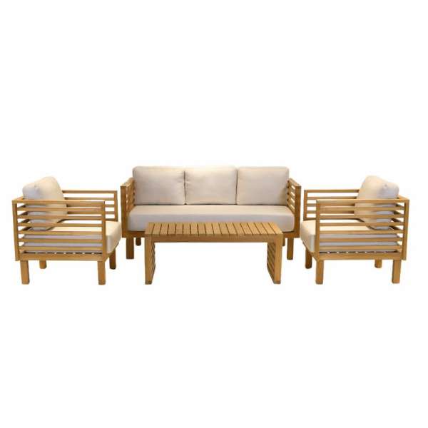 Saint Tropez Teak 5-seater Sofa Set with Coffee Table