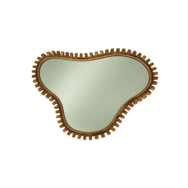 Rousla Teak Wood Irregular Shape Mirror 65x95cm