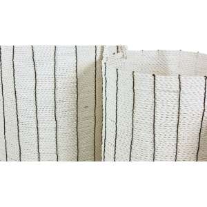 Showhite Rafia String Basket Set of 3 Solid White