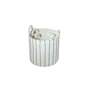 Showhite Rafia String Basket Set of 3 Solid White