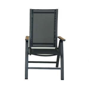 Como Recliner Chair Charcoal with Teak Armrest (without footrest)