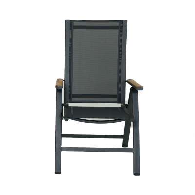 Como Recliner Chair Charcoal with Teak Armrest (without footrest)