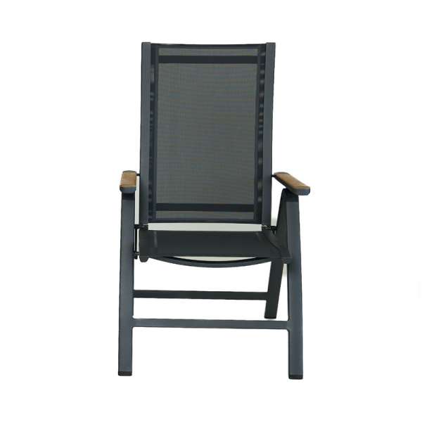 Como Recliner Chair Charcoal with Teak Armrest (without footrest)