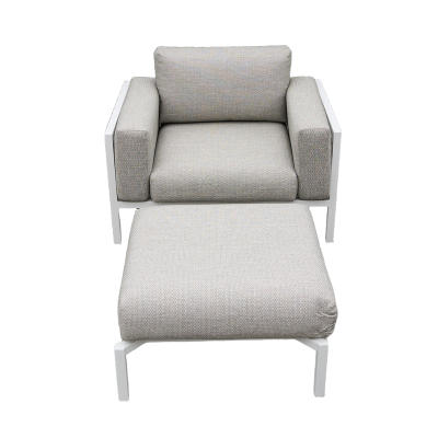 Reef 1-seater Sofa with Footrest White