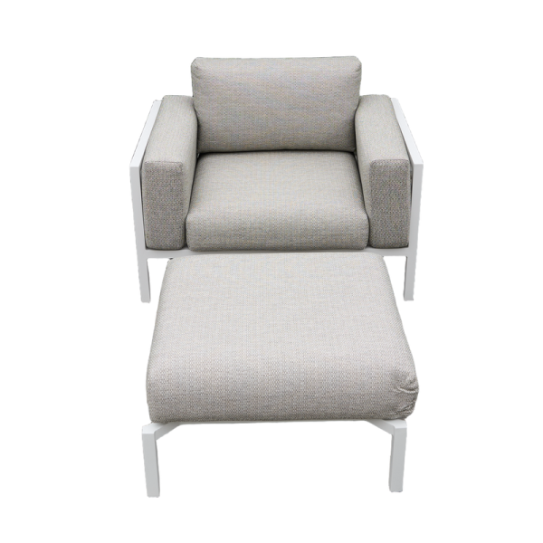 Reef 1-seater Sofa with Footrest White