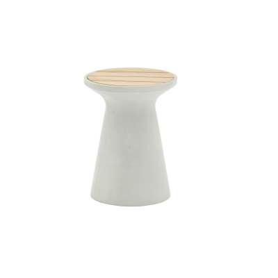 King White Round Side Table