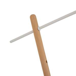 Sunny White Aluminium with Teak Bob Floor Lamp