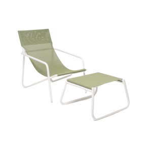 Coast Green Beach Lounger with Footrest