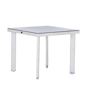 Ambar Nice White Square Small Dining Table