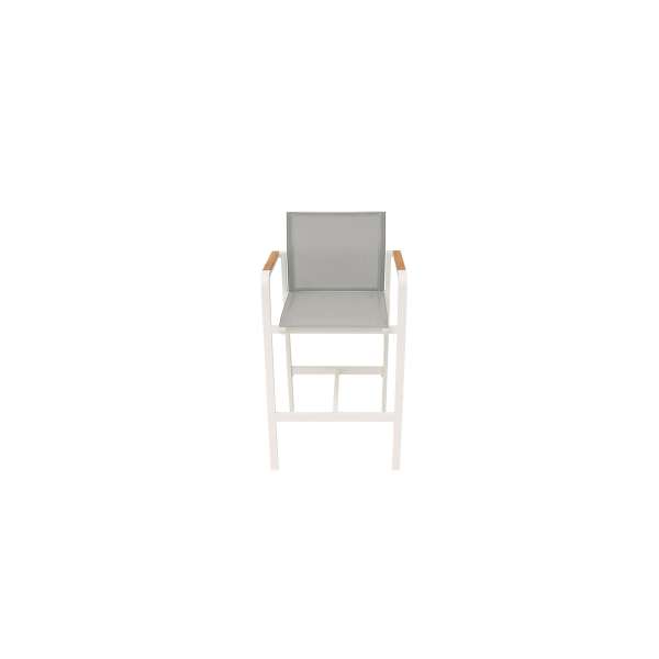 Park Alu & Texteline Barchair with Teak Armrest White