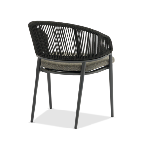 Jack Armchair Charcoal in Vertical Weaving Black Rope
