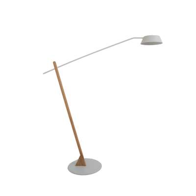Sunny White Aluminium with Teak Solar Floor Lamp