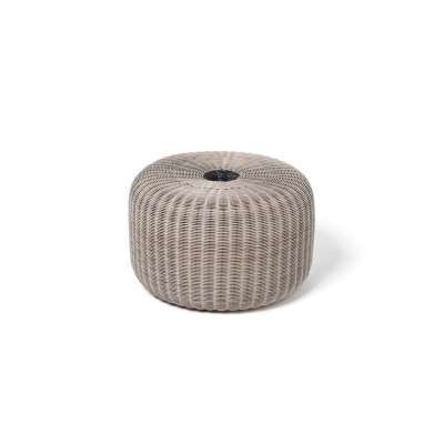 Mid Pumpkin Light Grey Round Pouf