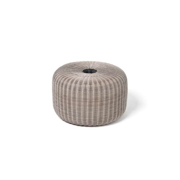 Mid Pumpkin Light Grey Round Pouf