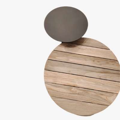 Mavis Teak Rustic Grey Coffee Table Set