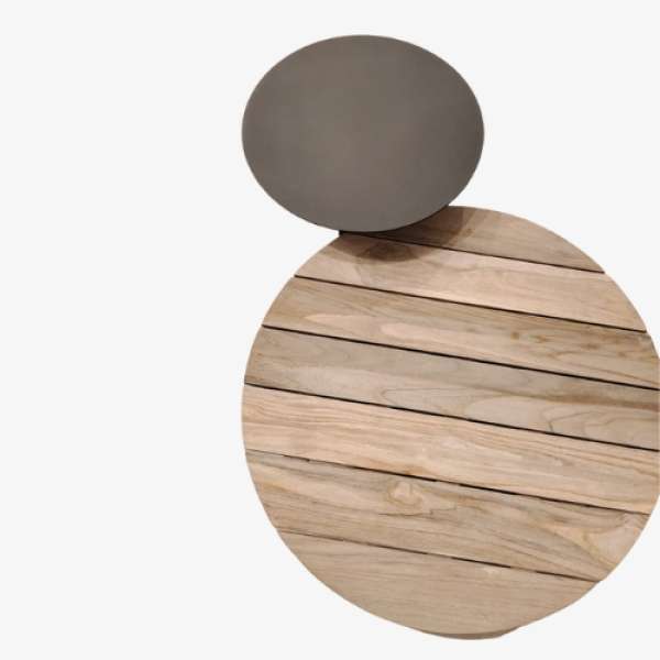 Mavis Teak Rustic Grey Coffee Table Set