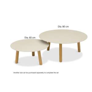 HAVEN COFFEE TABLE -DIA .60CM TEAK VERSION MOCHA