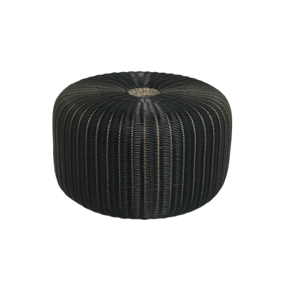 Mid Pumpkin Dark Grey Round Pouf