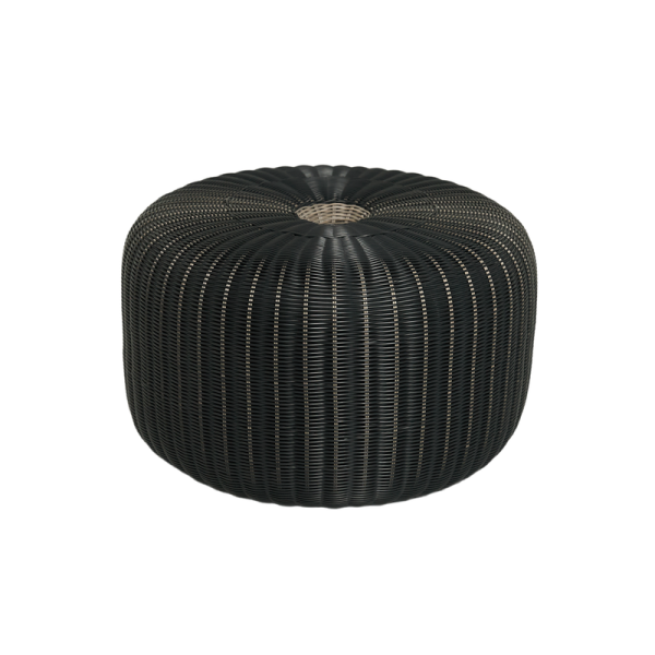 Mid Pumpkin Dark Grey Round Pouf