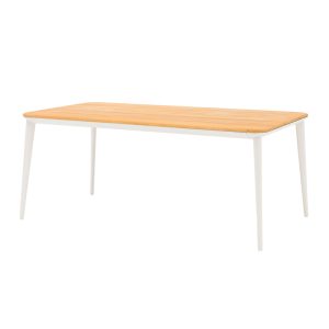 Timo Teak Top 6-Seater Dining Table White (without chairs)