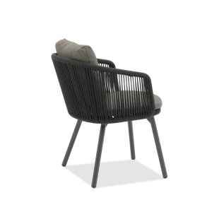 Harbour Armchair Charcoal in Vertical Weaving Black Rope