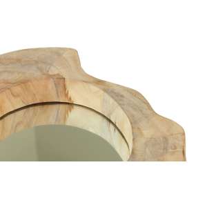 Naroha Teak Root Hand Carved Mirror D28cm