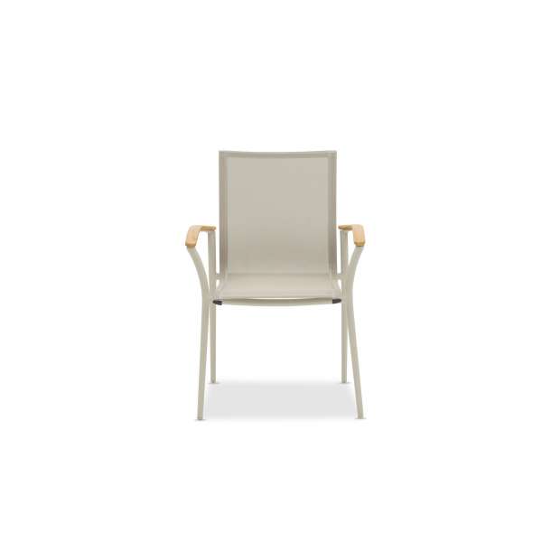 Plaza Alu & Texteline Chair with Teak Armrest Mocha