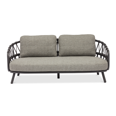 Harbour 2-Seater Sofa Charcoal in Cross Weaving Black Rope
