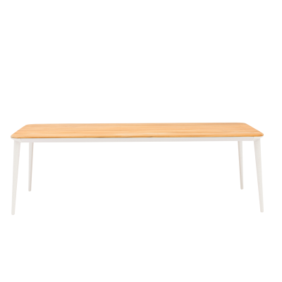 Timo Teak Top 8-Seater Dining Table White (without chairs)