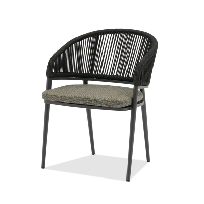 Jack Armchair Charcoal in Vertical Weaving Black Rope
