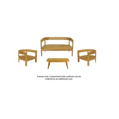 Lombardy Teak Wood Sofa Set 4 Seater - Frame only