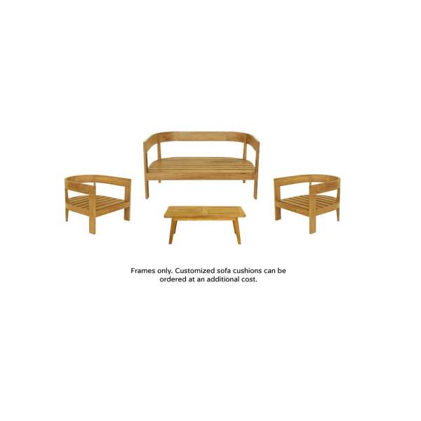 Lombardy Teak Wood Sofa Set 4 Seater - Frame only