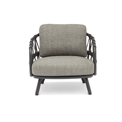 Harbour 1-Seater Sofa Charcoal in Cross Weaving Black Rope