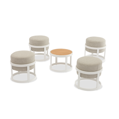 Totem White Set Of 5 Stools