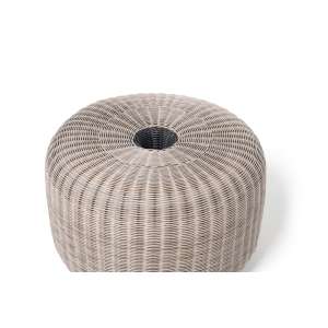 Mid Pumpkin Light Grey Round Pouf