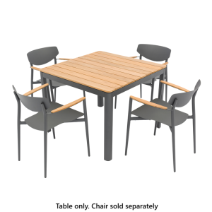 Pebble Charcoal Square Dining Table (without chairs)