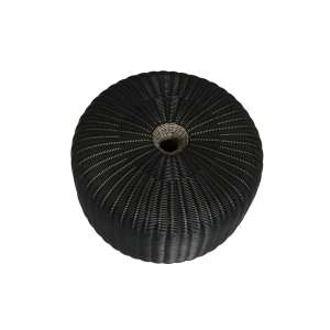 Mid Pumpkin Dark Grey Round Pouf