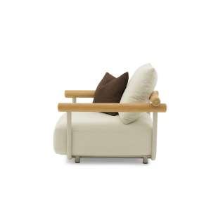 Orbit Alu & Teak Wood Sofa 1-Seater Mocha (w/cover and cushion)