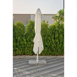 Elite Sidepost Cantilever Umbrella With Base White 3x3M