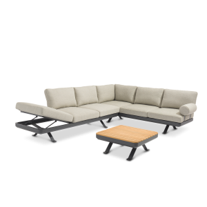 Orlando Charcoal 5-Seater Modular Sofa with Coffee Table