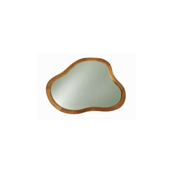 Rousli Teak Wood Irregular Shape Mirror 40x60cm